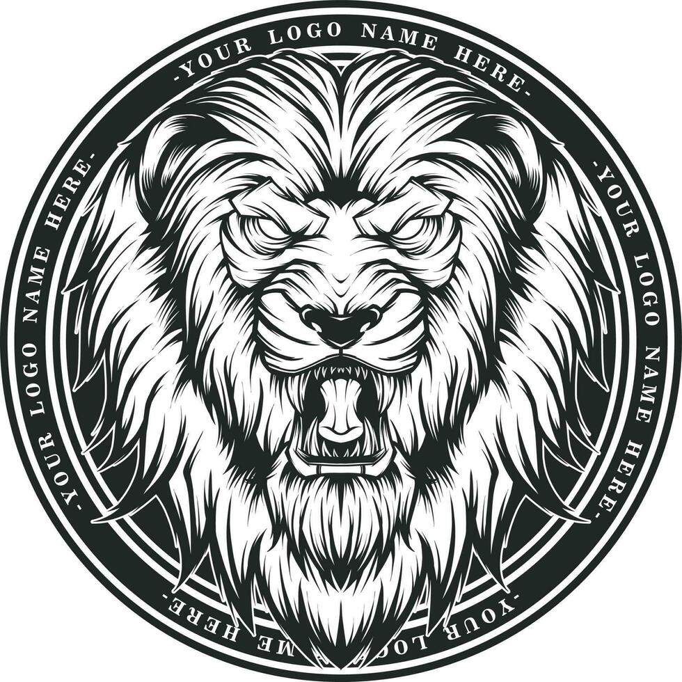 leeuw hoofd mascotte logo vector illustratie