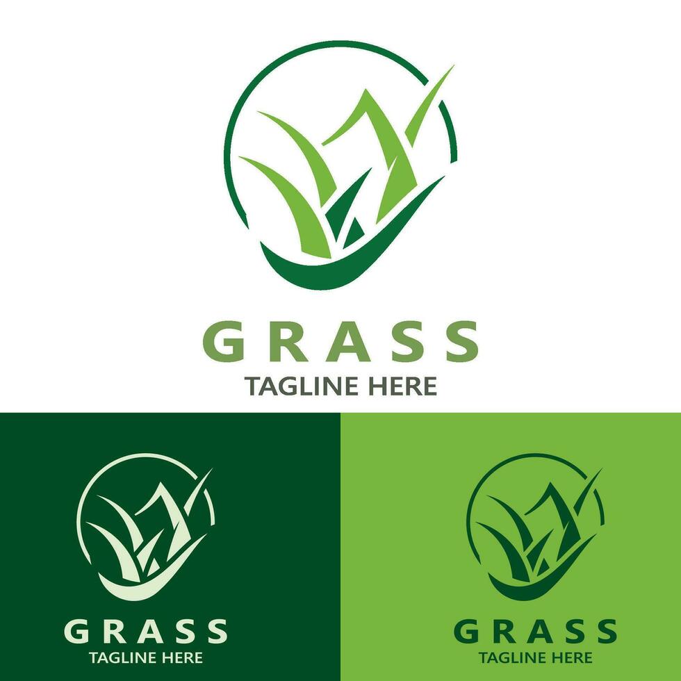 gras logo beeld fabriek natuur logo ontwerp sjabloon vector