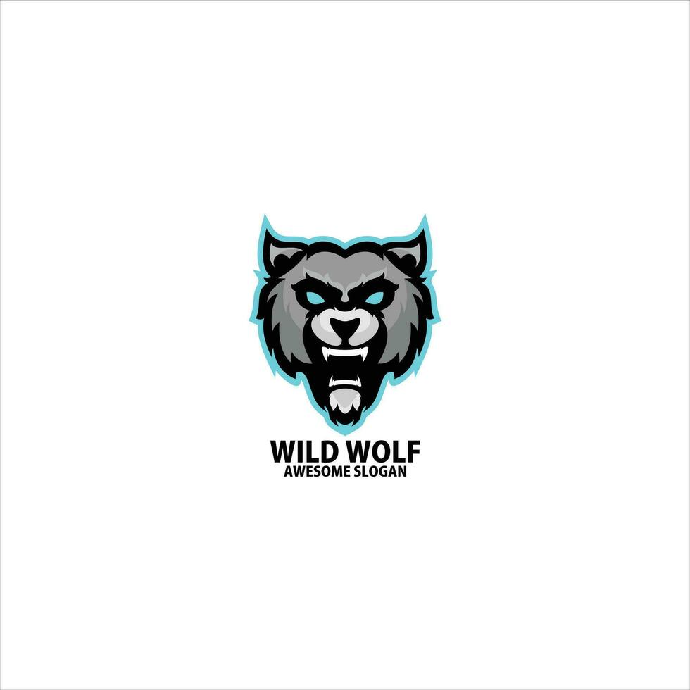 wolf boos mascotte ontwerp esport logo vector