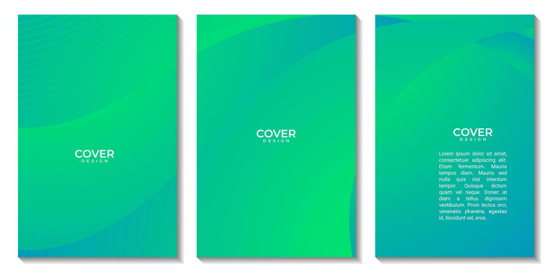 reeks van flyers abstract blauw en groen achtergrond met golven voor bedrijf vector