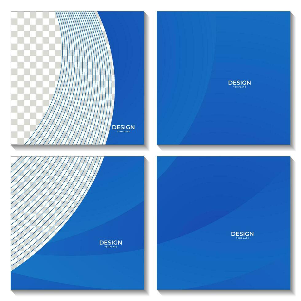 reeks van pleinen abstract blauw Golf helling achtergrond met kopiëren ruimte Oppervlakte voor bedrijf vector