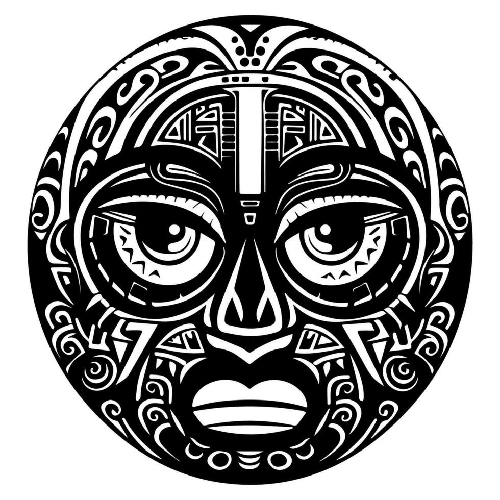 polynesisch elementen, icoon, glyph, vector, isoleren, silhouet, totem, tatoeëren vector