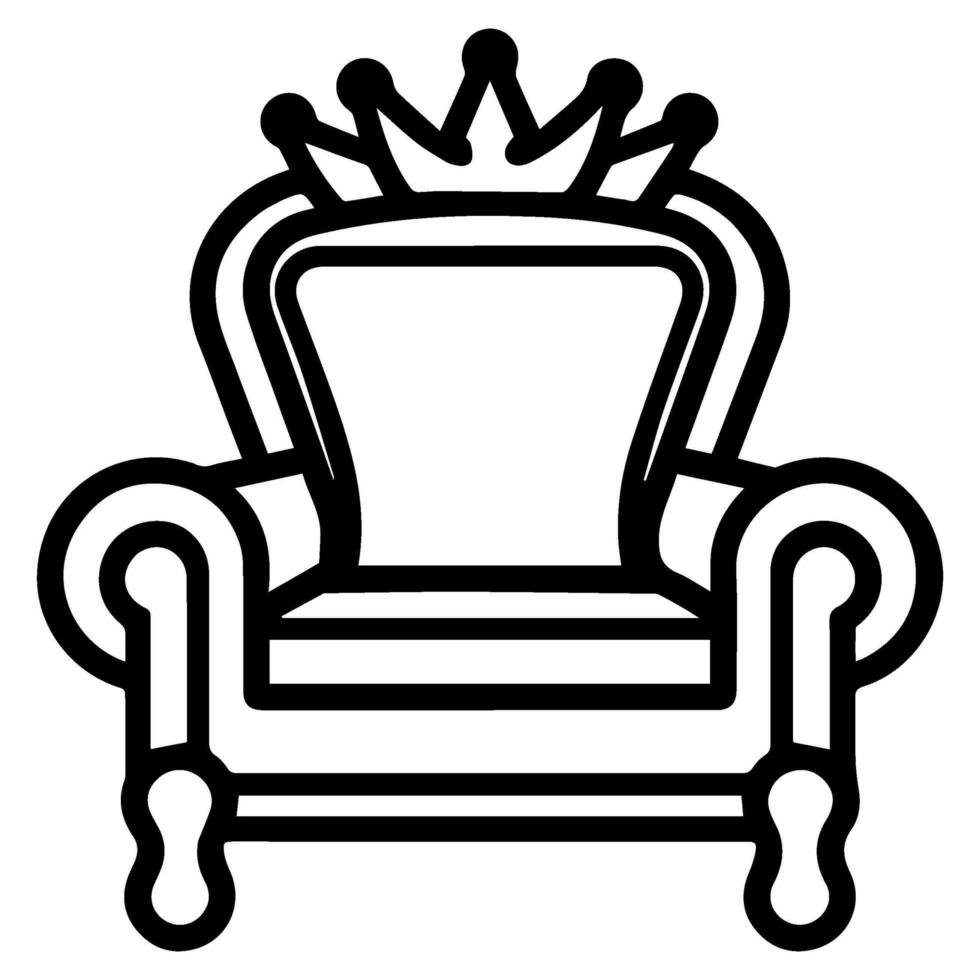 troon icoon vector glyph Koninklijk stijl meubilair