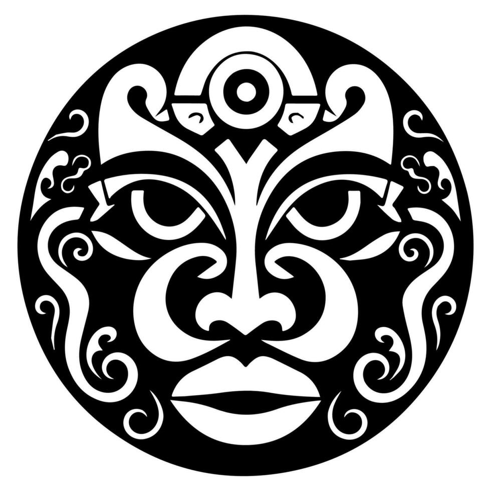 polynesisch elementen, icoon, glyph, vector, isoleren, silhouet, totem, tatoeëren vector