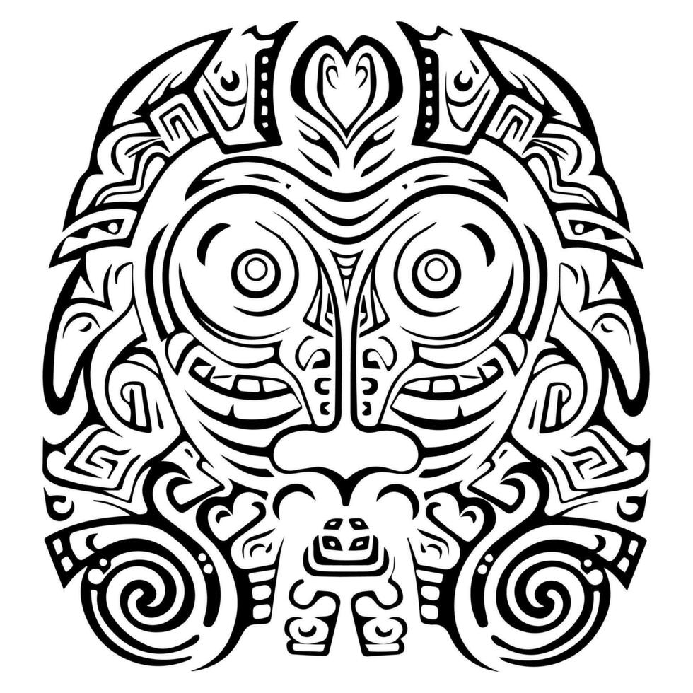 polynesisch elementen, icoon, glyph, vector, isoleren, silhouet, totem, tatoeëren vector