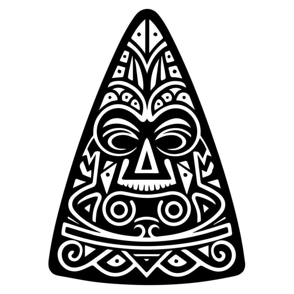 polynesisch elementen, icoon, glyph, vector, isoleren, silhouet, totem, tatoeëren vector