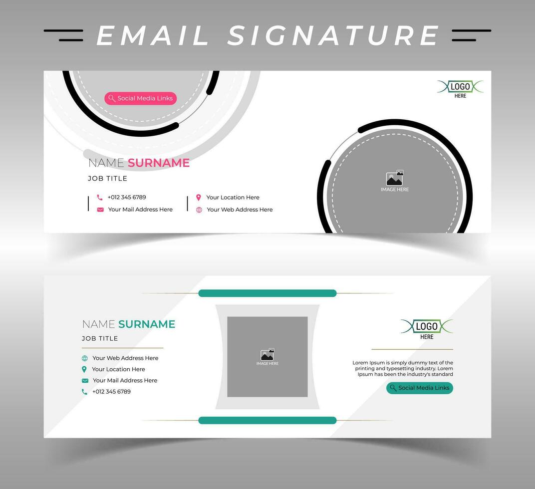 zakelijke e-mail handtekening sjabloon ontwerp. vector