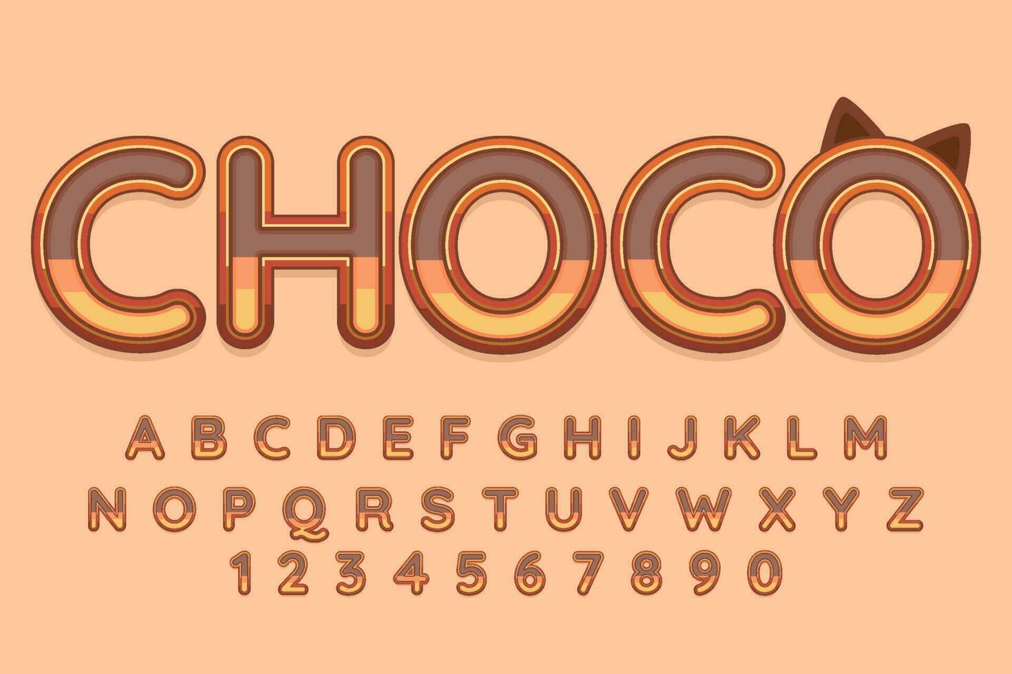 decoratief schattig Choco bewerkbare tekst effect vector ontwerp