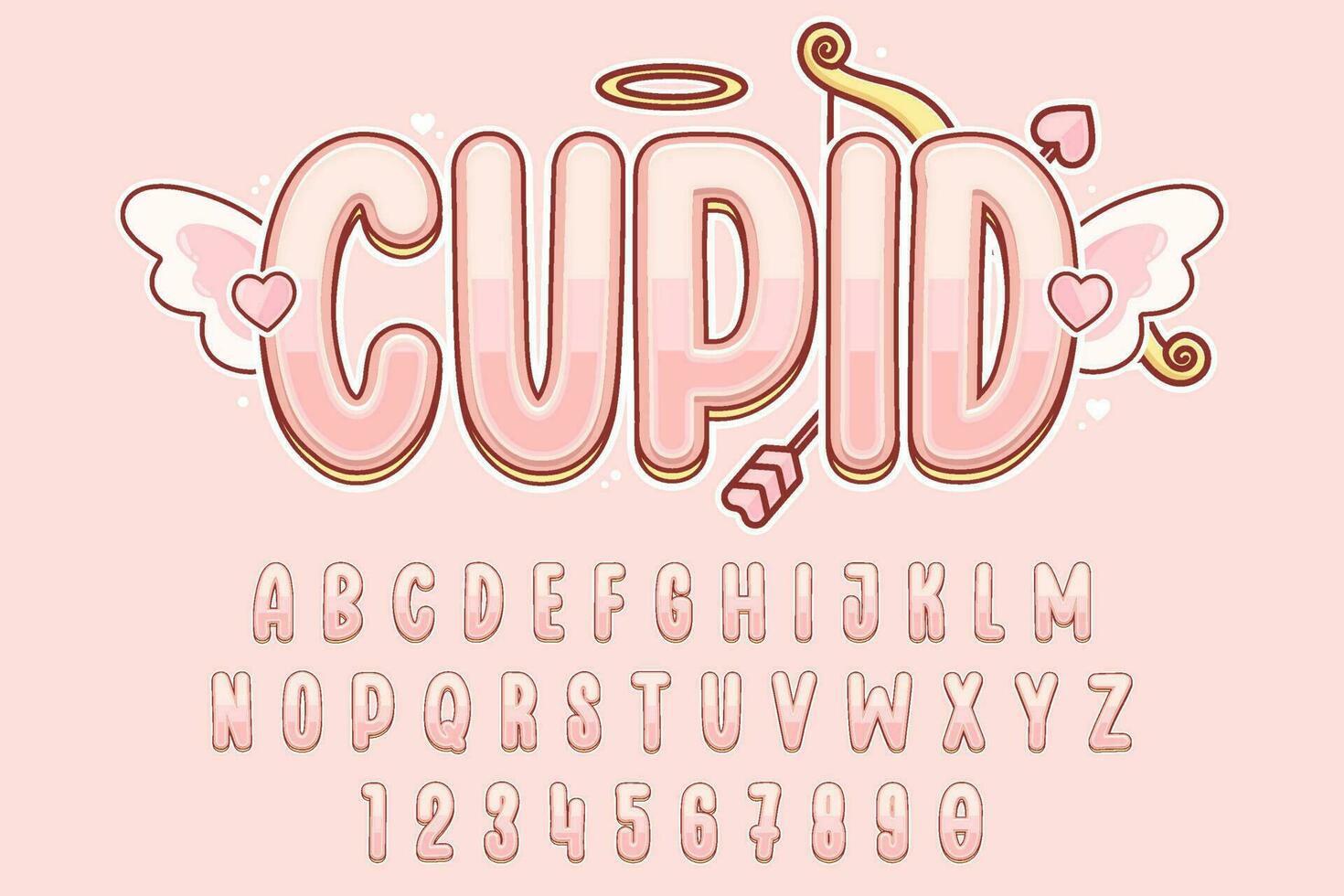 decoratief bewerkbare Cupido tekst effect vector ontwerp
