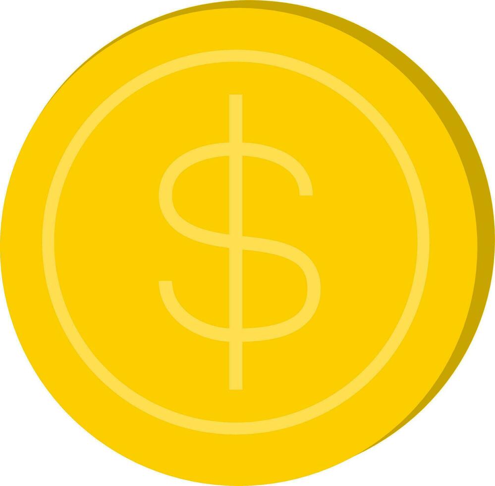 goud dollar munt. vector illustratie.