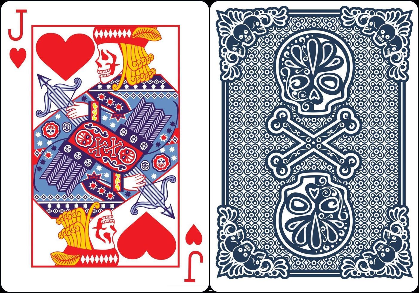 exclusieve skeleton poker speelkaarten vector
