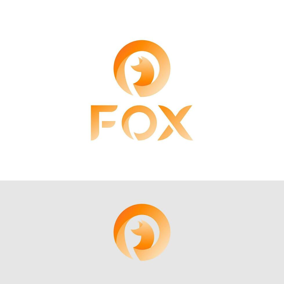 modern minimaal vos hoofd logo ontwerp met helling kleur vector