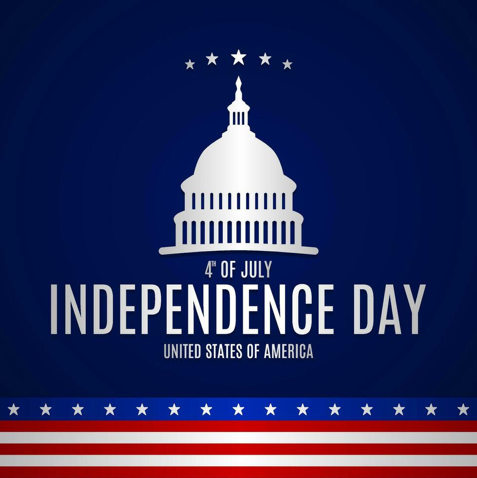 gelukkig onafhankelijkheid dag Verenigde staten van Amerika sjabloon. vector illustratie. geschikt voor poster, spandoeken, achtergrond en groet kaart.