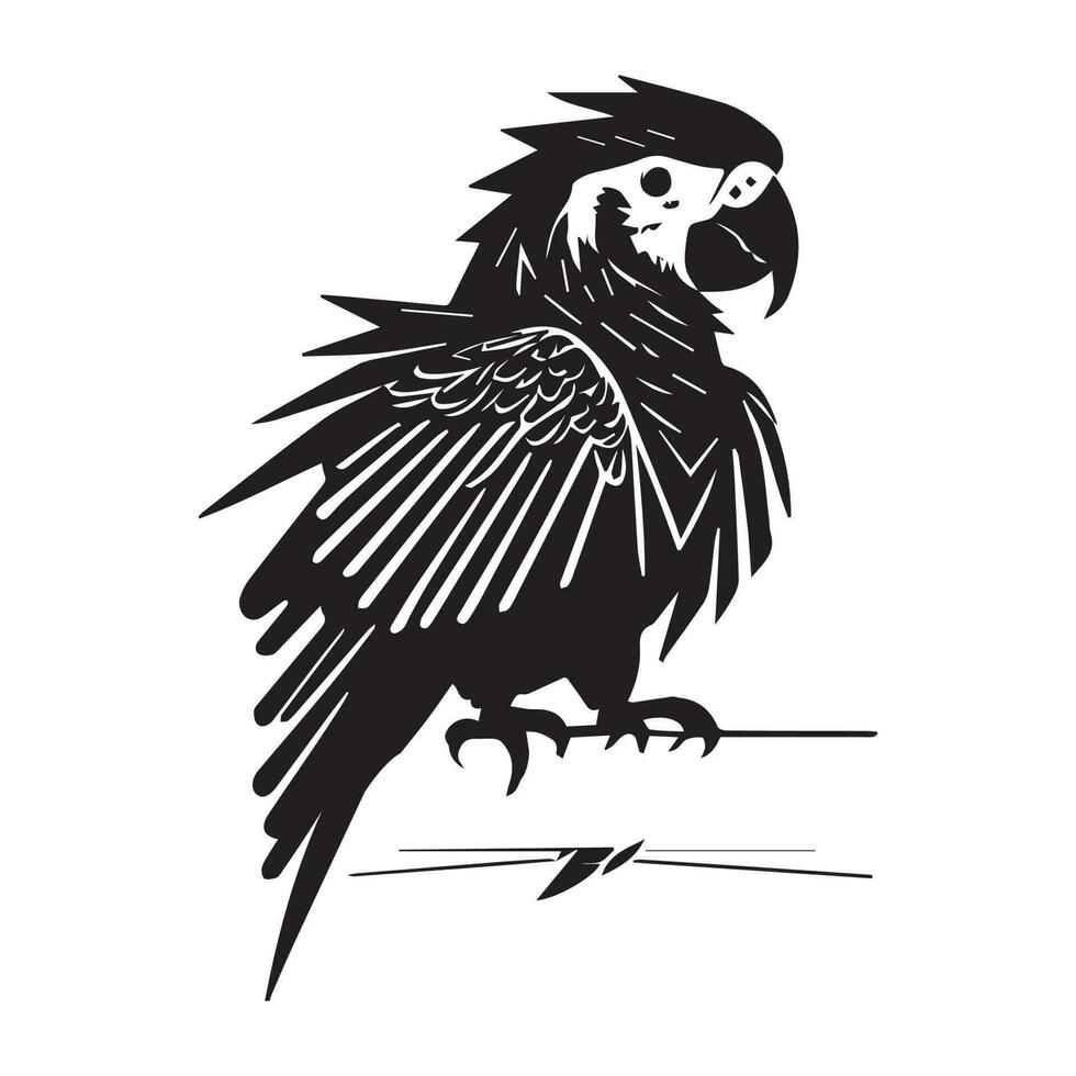 papegaai vector clip art, papegaai vector logo illustratie, deze is een papegaai silhouet,