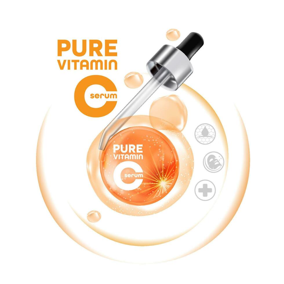 zuiver vitamine c serum huid zorg kunstmatig vector