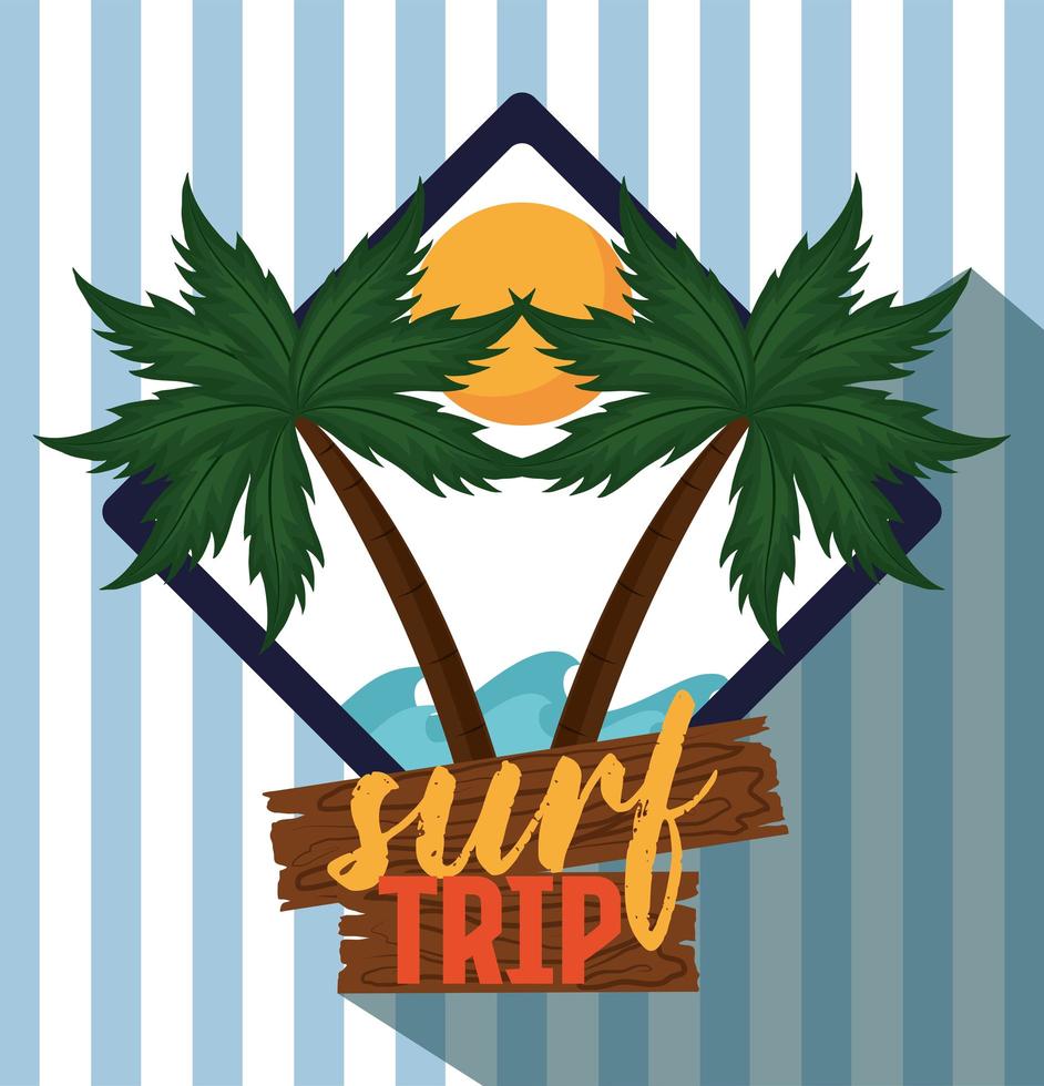 surftrip zomer vector