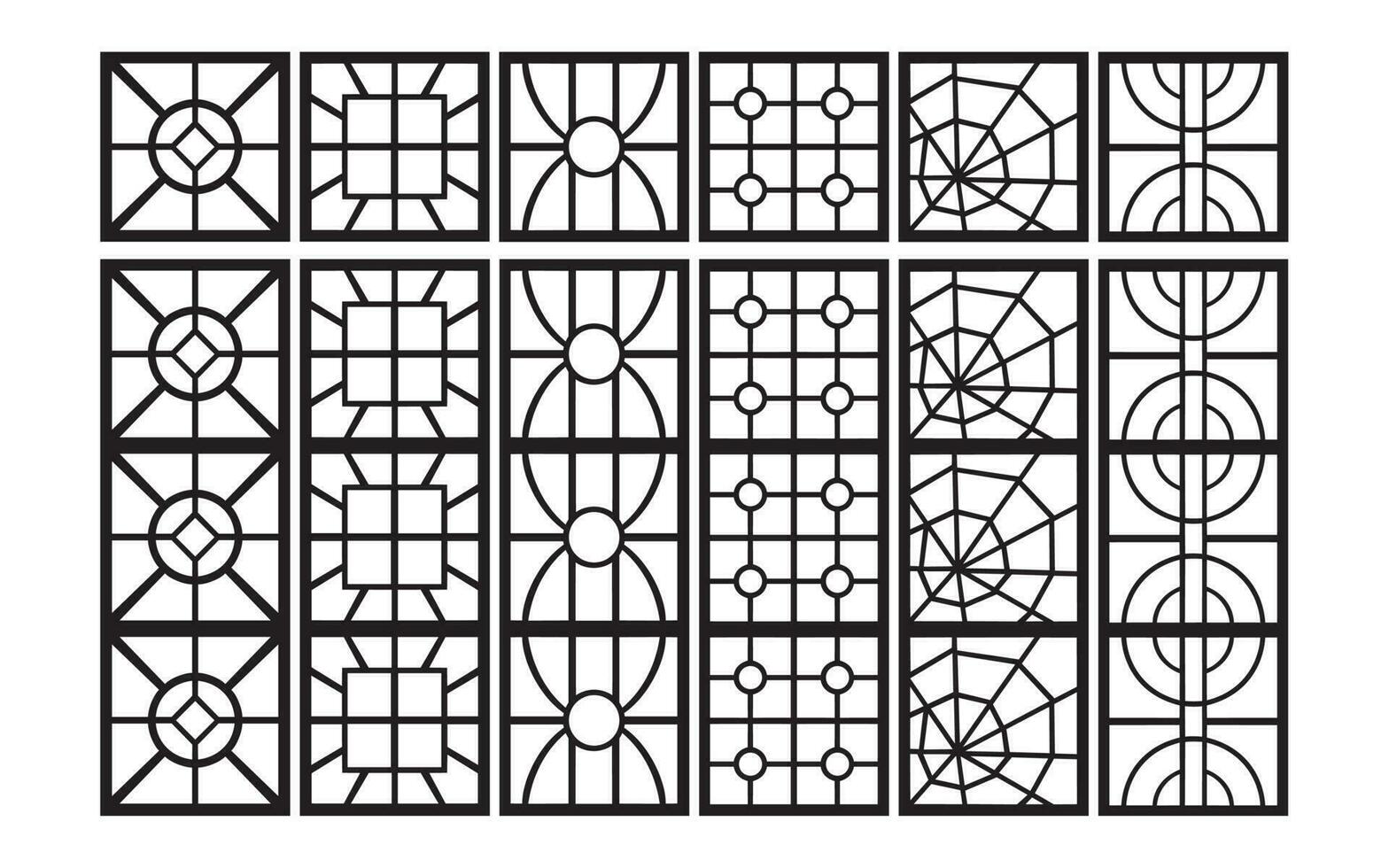 decoratief zwart patronen met wit achtergrond, geometrisch, Islamitisch en bloemen sjabloon voor cnc laser snijdend vector