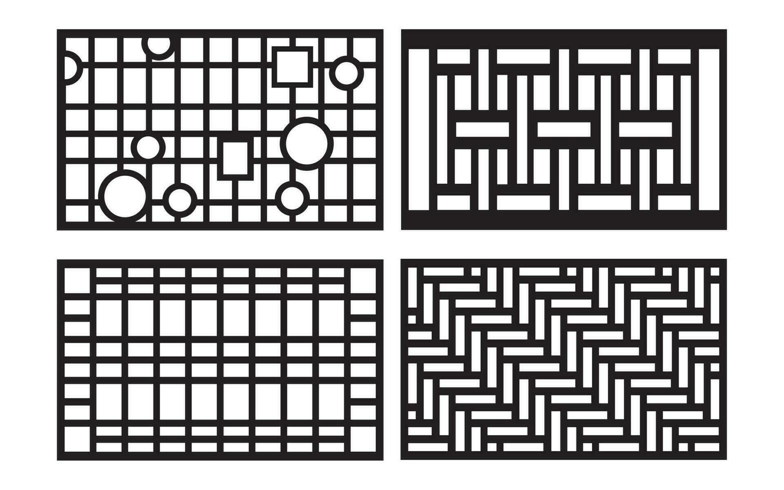 decoratief zwart patronen met wit achtergrond, geometrisch, Islamitisch en bloemen sjabloon voor cnc laser snijdend vector