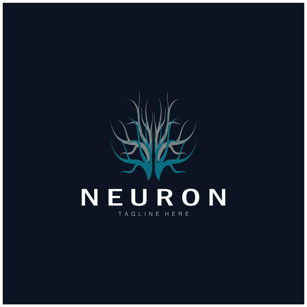 neuron, zeewier of zenuw cel logo ontwerpmolecuul logo illustratie sjabloon icoon met vector concept