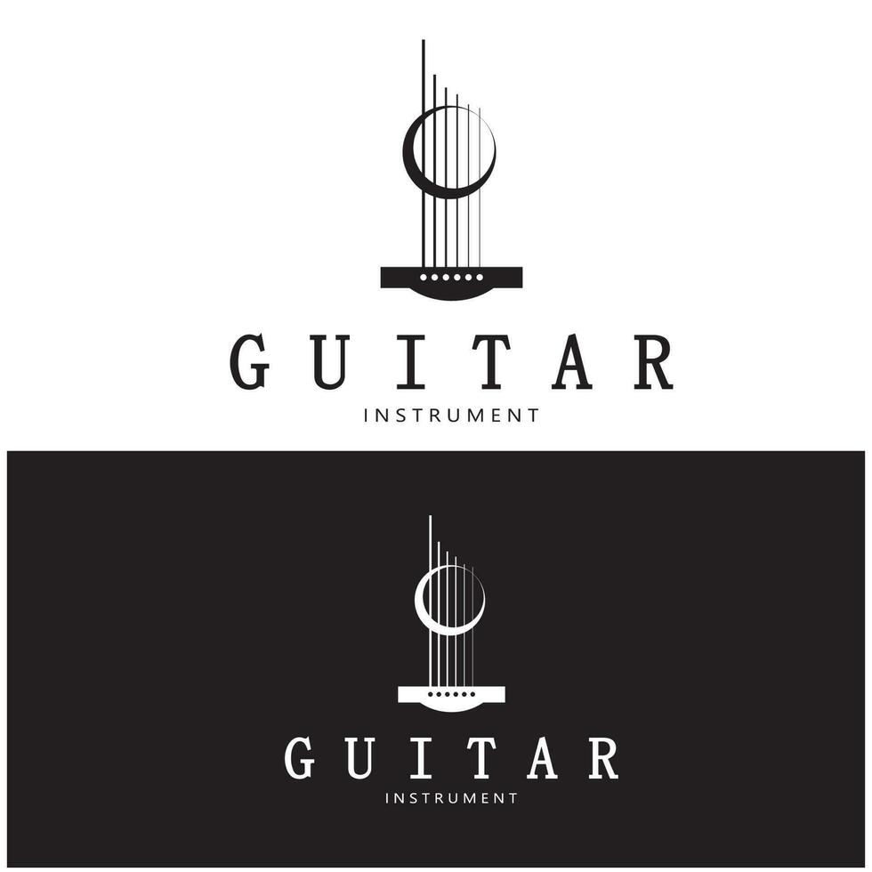 gemakkelijk musical gitaar instrument logo, voor gitaar winkel, muziek- instrument op te slaan, orkest, gitaar lessen, appjes, spellen, muziek- studio, vector