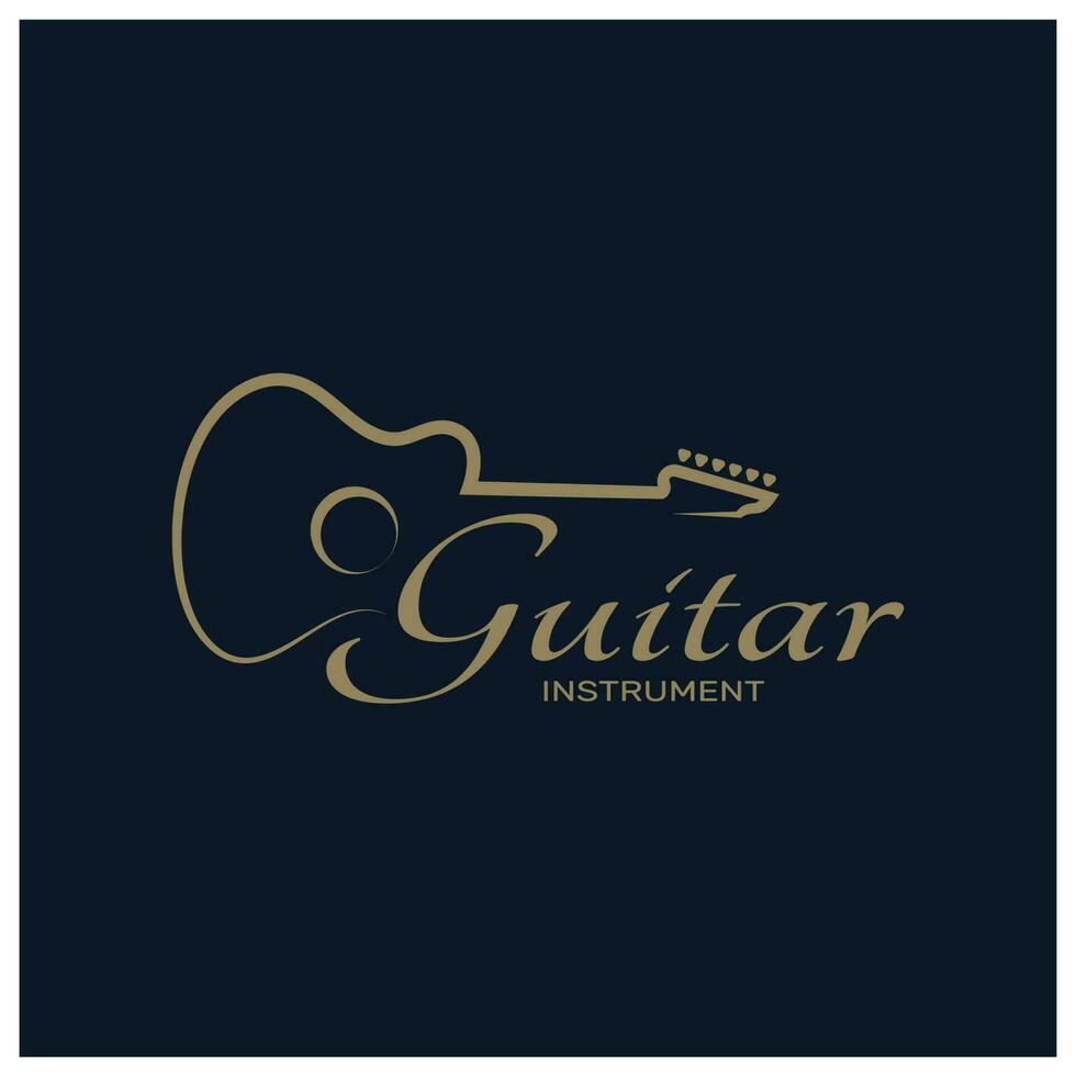 gemakkelijk musical gitaar instrument logo, voor gitaar winkel, muziek- instrument op te slaan, orkest, gitaar lessen, appjes, spellen, muziek- studio, vector