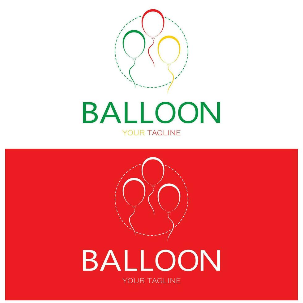 gemakkelijk ballon logo, voor kinderen evenement, speelgoed- winkel, verjaardag, vakantie vector