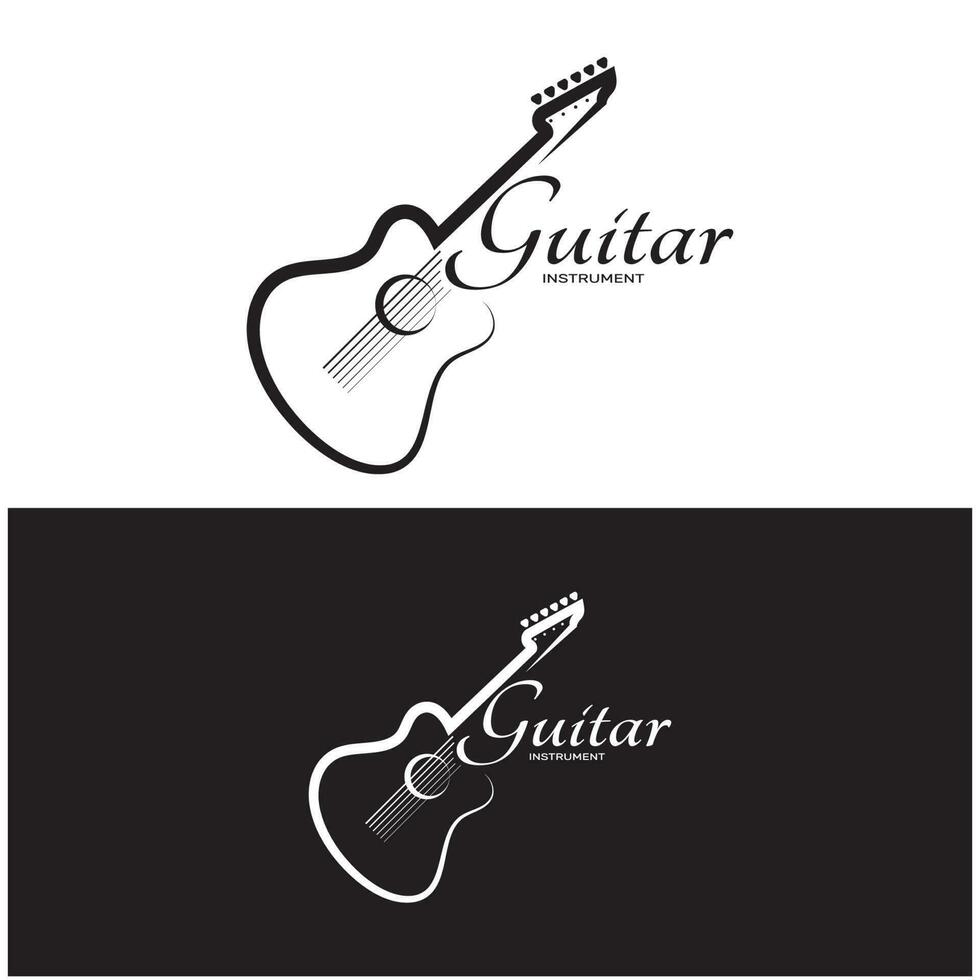 gemakkelijk musical gitaar instrument logo, voor gitaar winkel, muziek- instrument op te slaan, orkest, gitaar lessen, appjes, spellen, muziek- studio, vector