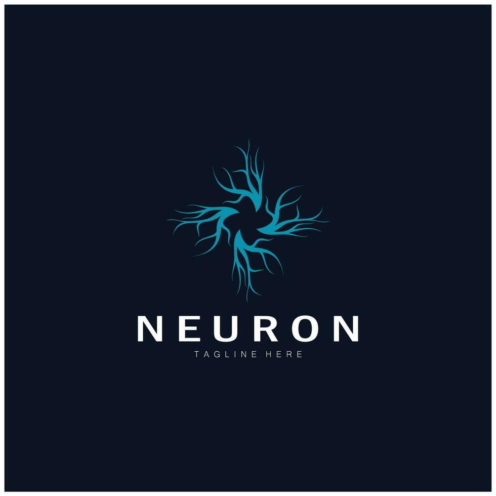 neuron, zeewier of zenuw cel logo ontwerpmolecuul logo illustratie sjabloon icoon met vector concept