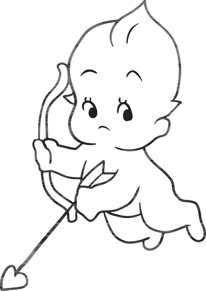 weinig engel tekenfilm tekening kawaii anime kleur bladzijde schattig illustratie tekening karakter chibi manga grappig vector