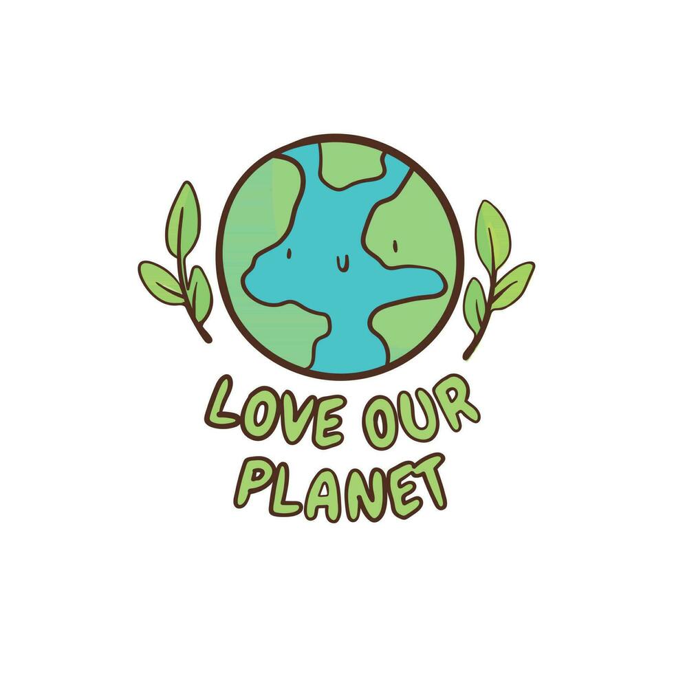 liefde onze planeet. hand- getrokken belettering. vector illustratie voor uw ontwerp