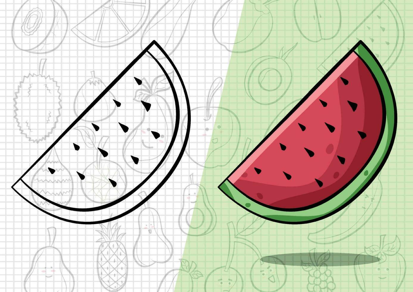 tekenfilm stijl watermeloen illustratie vector