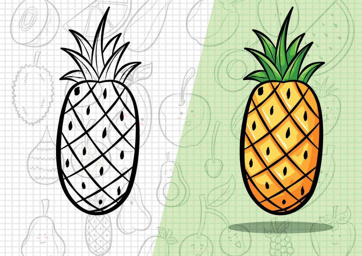 tekenfilm stijl ananas illustratie vector