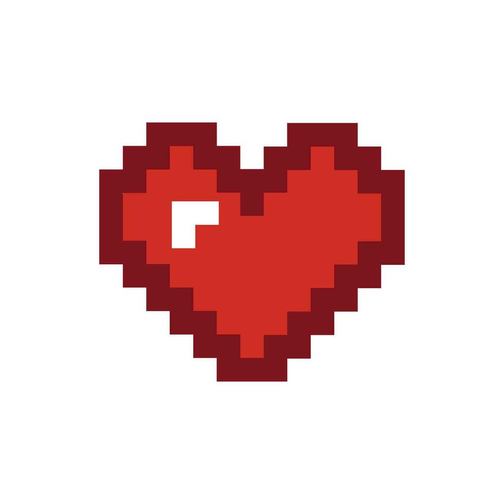 pixel kunst hart. liefde en Valentijn vector
