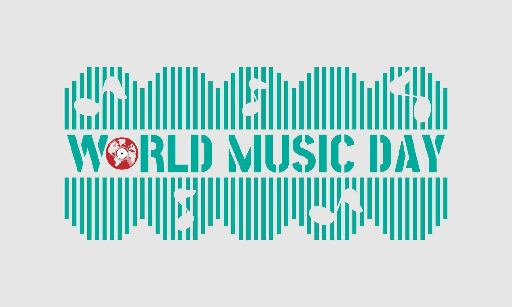 wereld muziek- dag groeten met geluid Golf vector