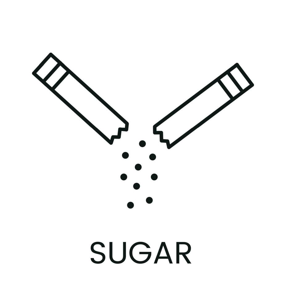 suiker in de stok is een vector lineair icoon.