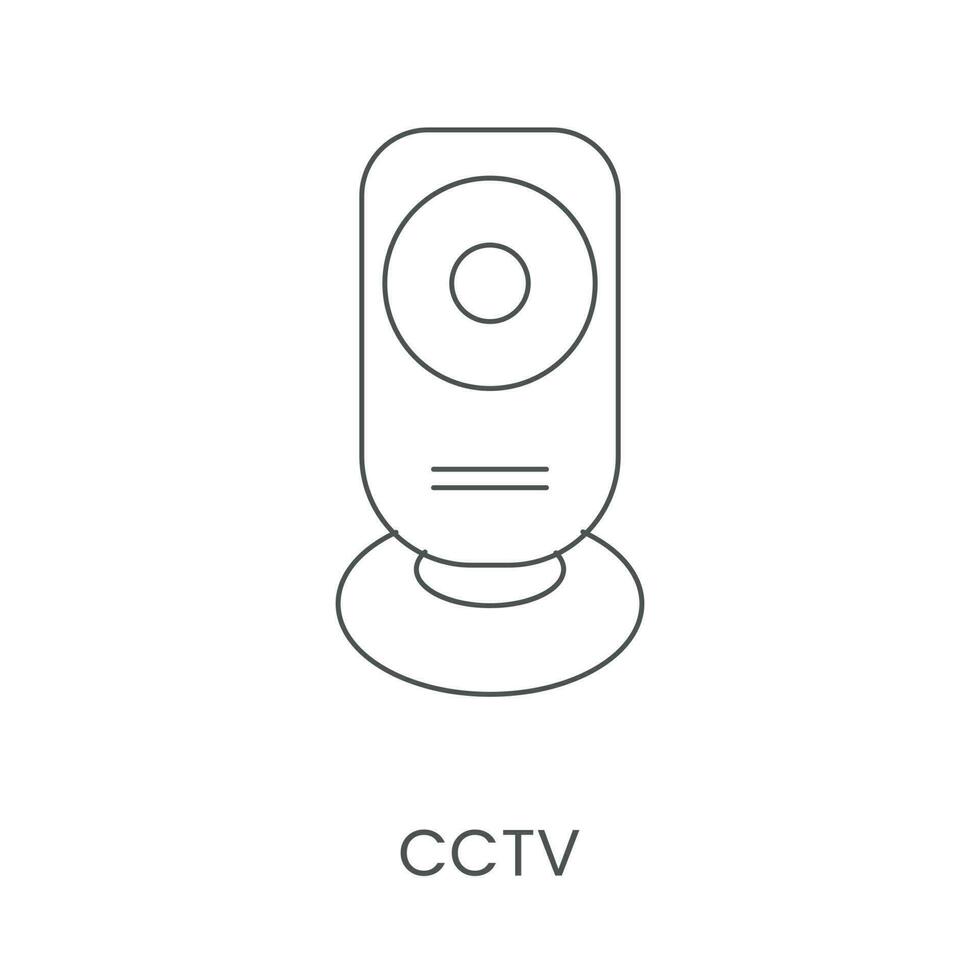 cctv camera lineair icoon in vector video toezicht.