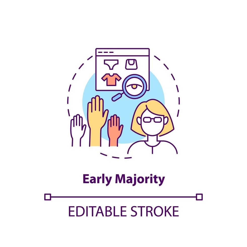 vroege meerderheid concept pictogram vector