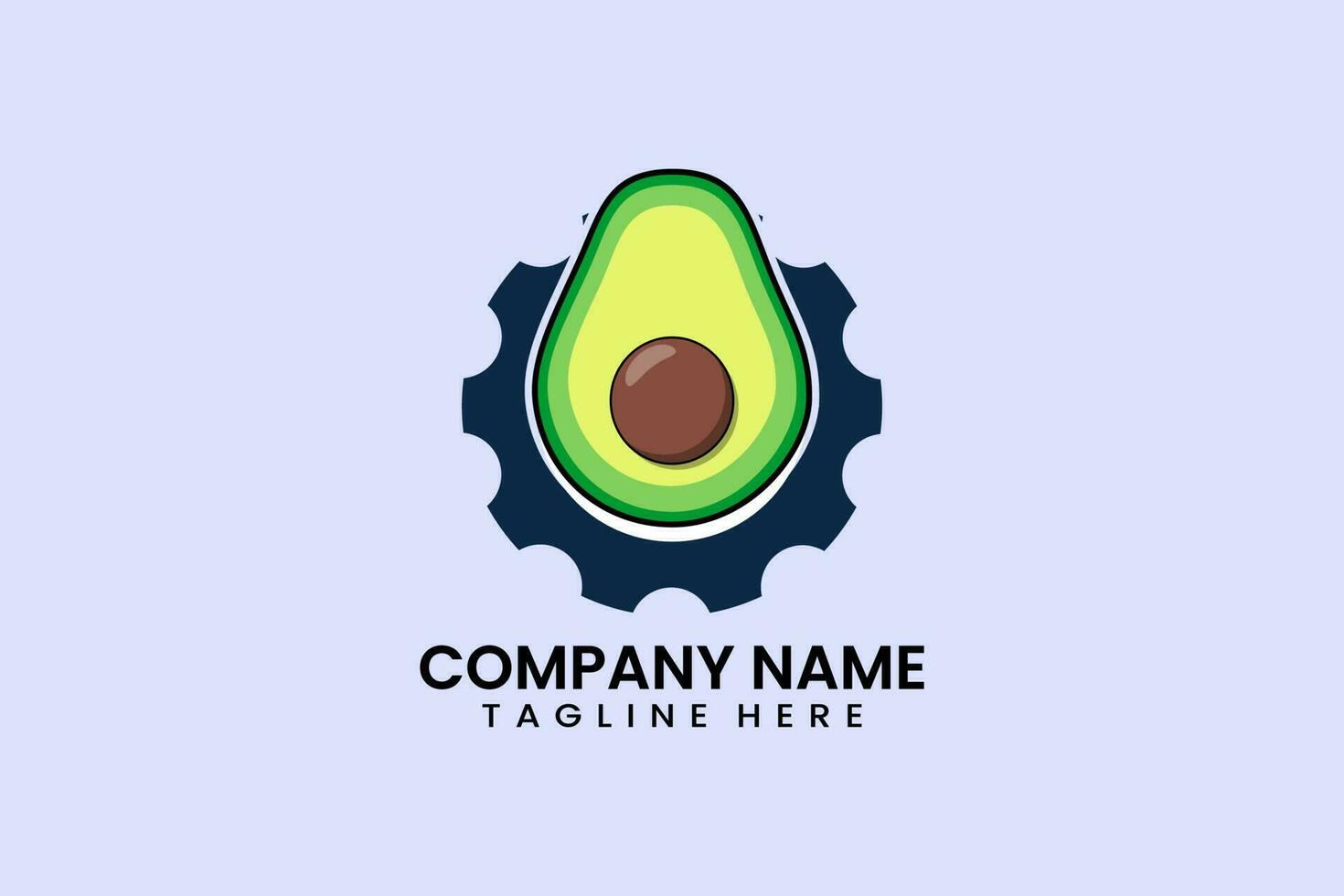 vlak avocado en uitrusting mechanisch bouwkunde logo vector