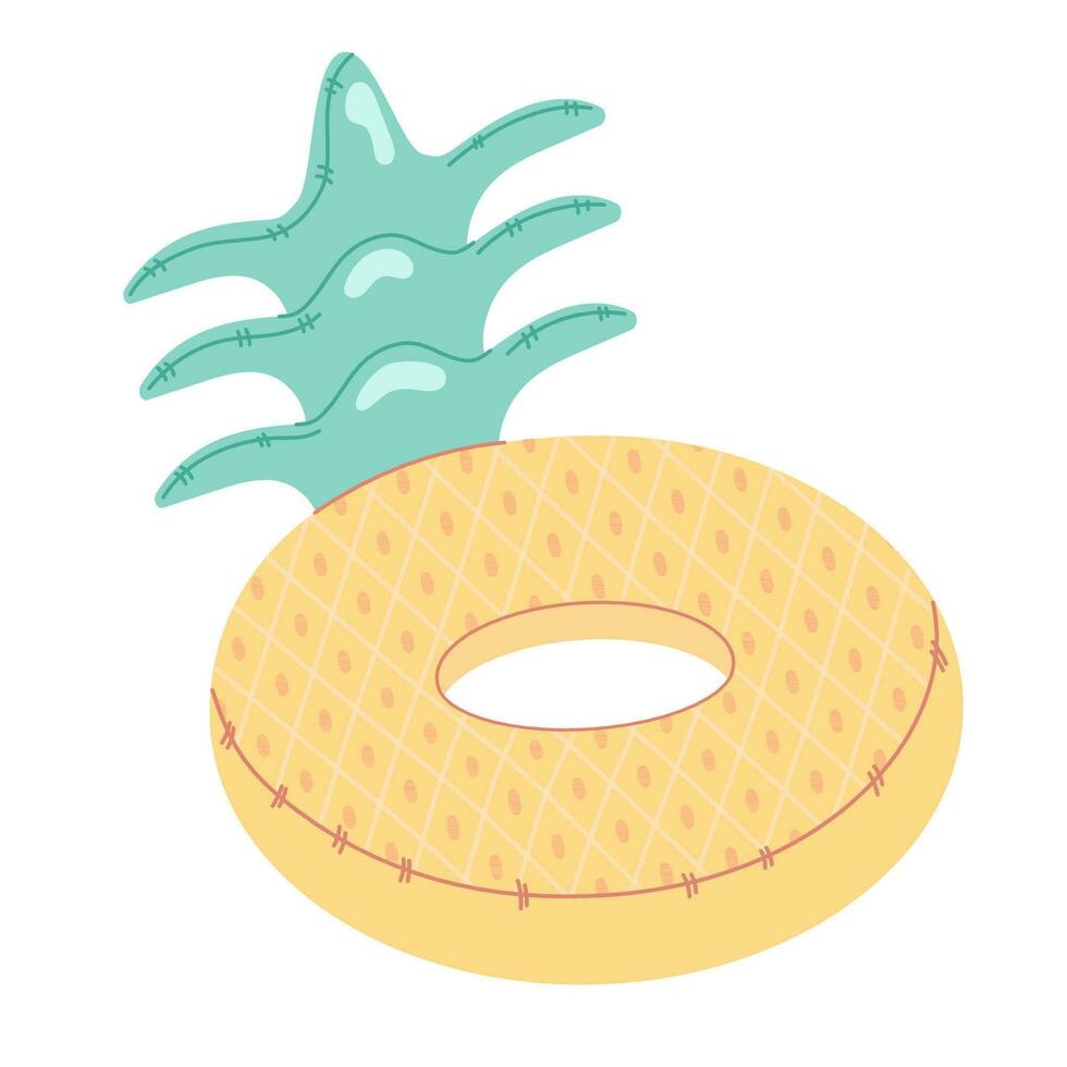 opblaasbaar ring voor zwemmen ananas vorm geven aan. kleur vector element geïsoleerd Aan wit achtergrond.