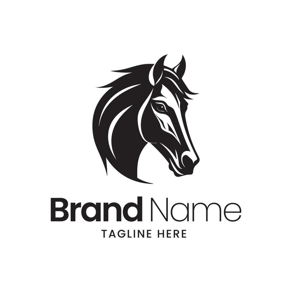 paard vector logo, paard minimaal logo, paard illustratie, paard silhouet