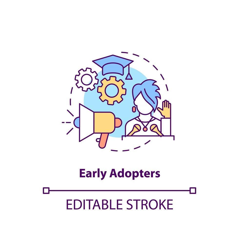 early adopters concept pictogram vector