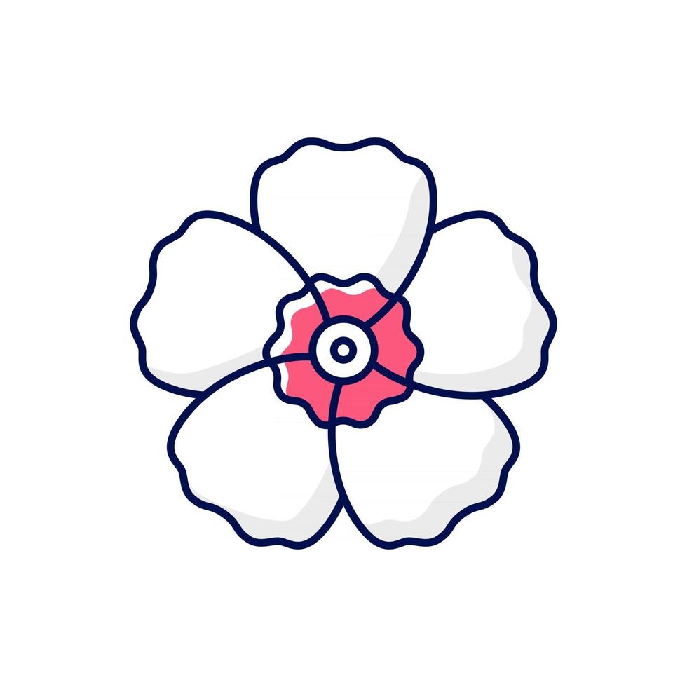 Hibiscus Syriacus RGB-kleur pictogram vector