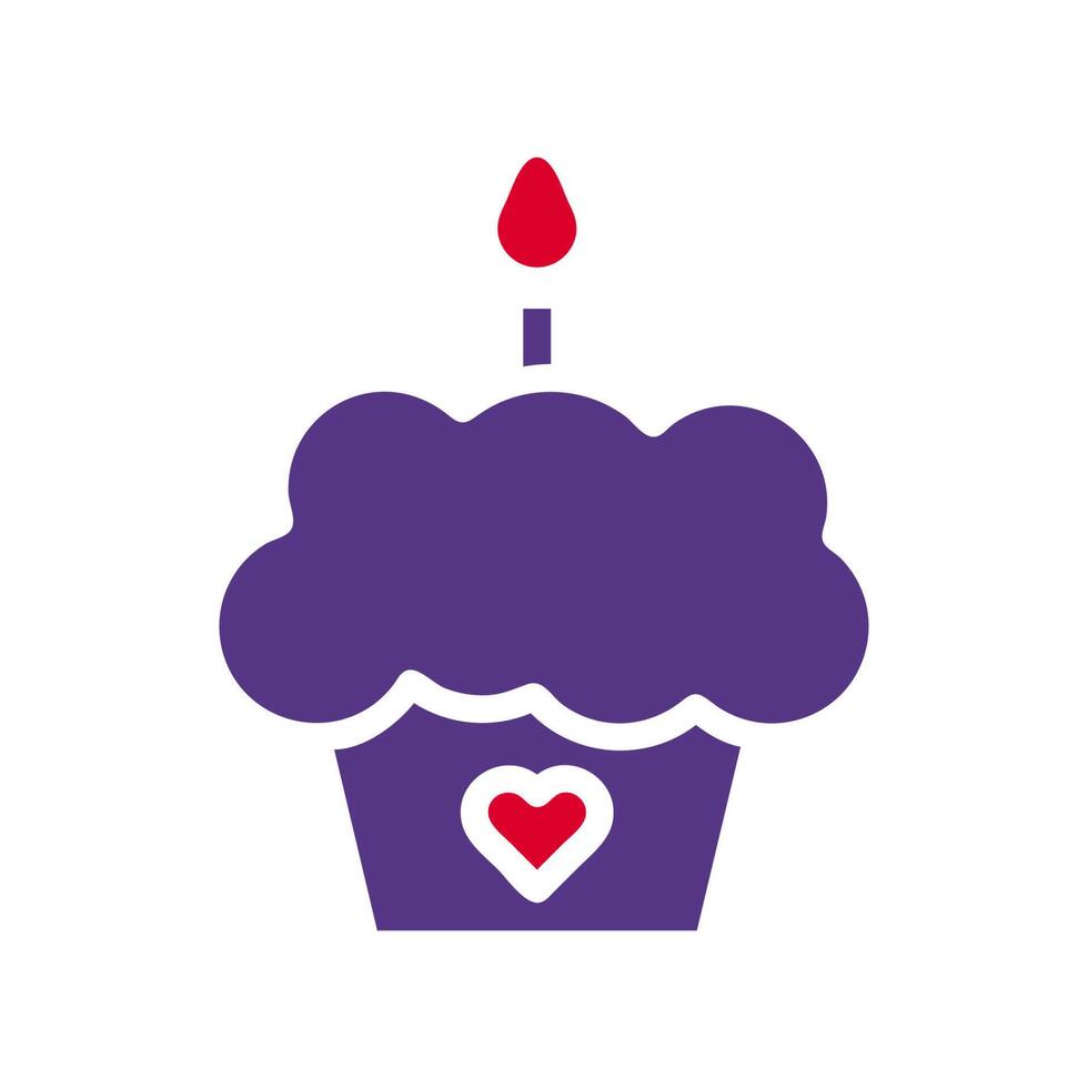 taart icoon solide rood Purper kleur moeder dag symbool illustratie. vector