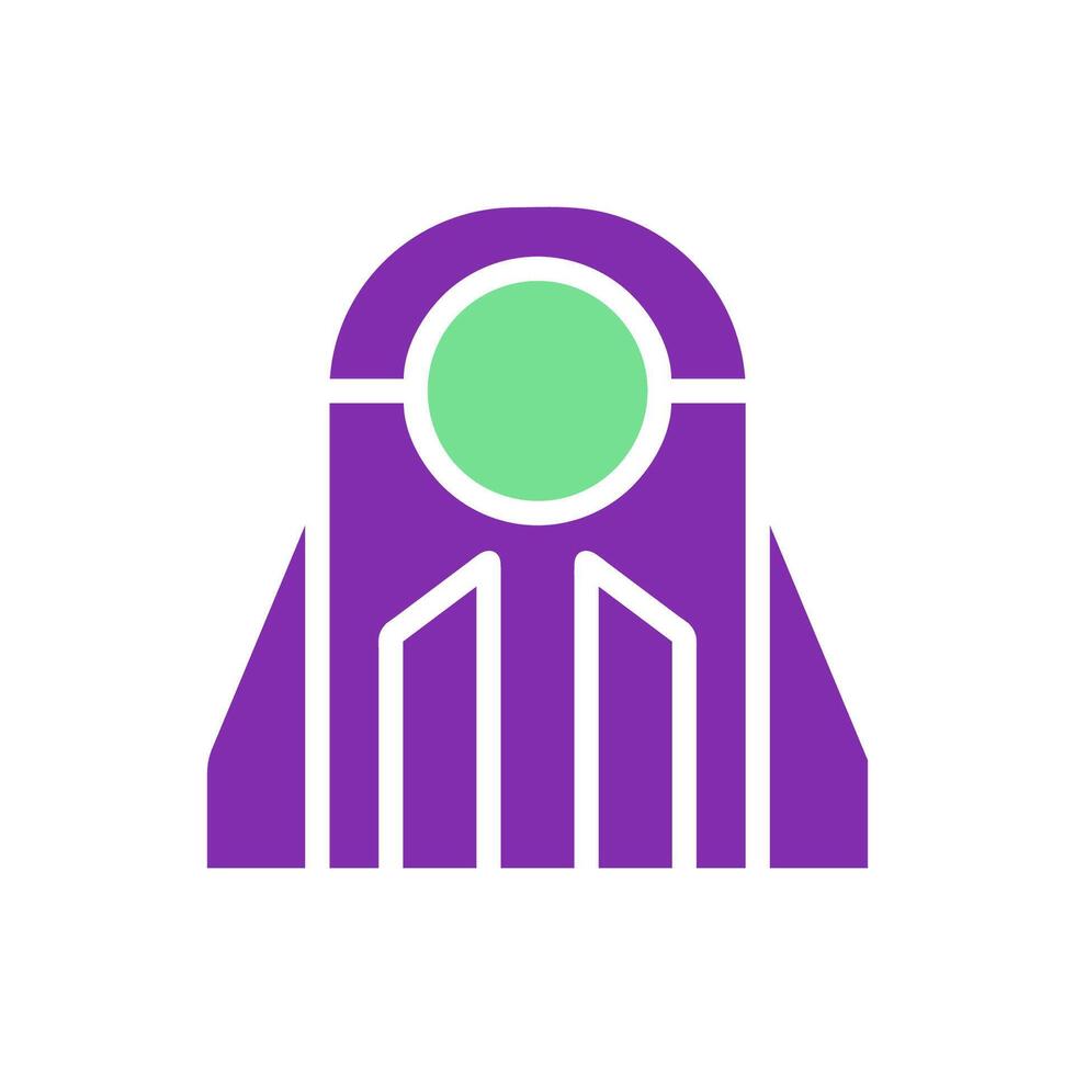 ufo icoon solide Purper groen kleur universum symbool perfect. vector