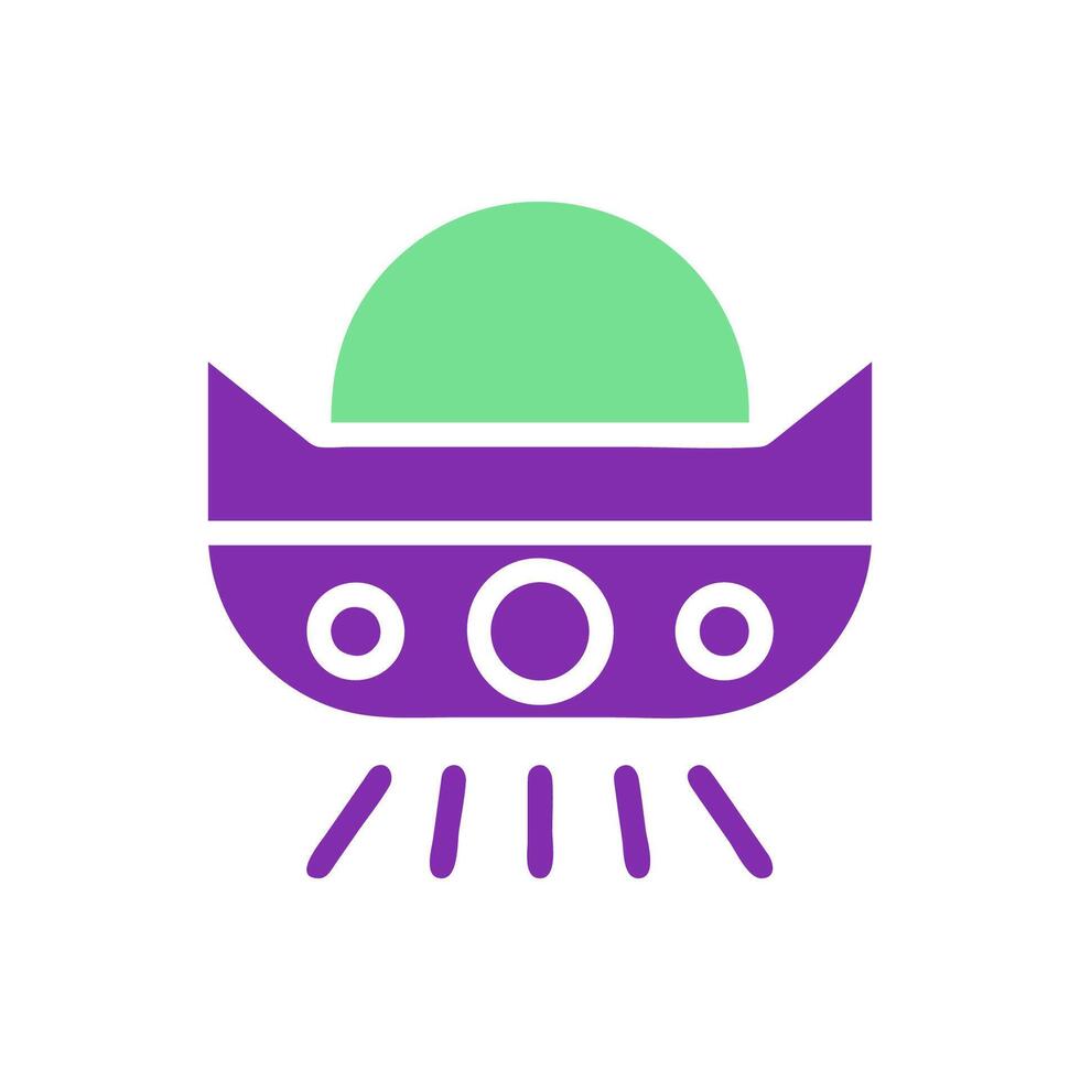 ufo icoon solide Purper groen kleur universum symbool perfect. vector