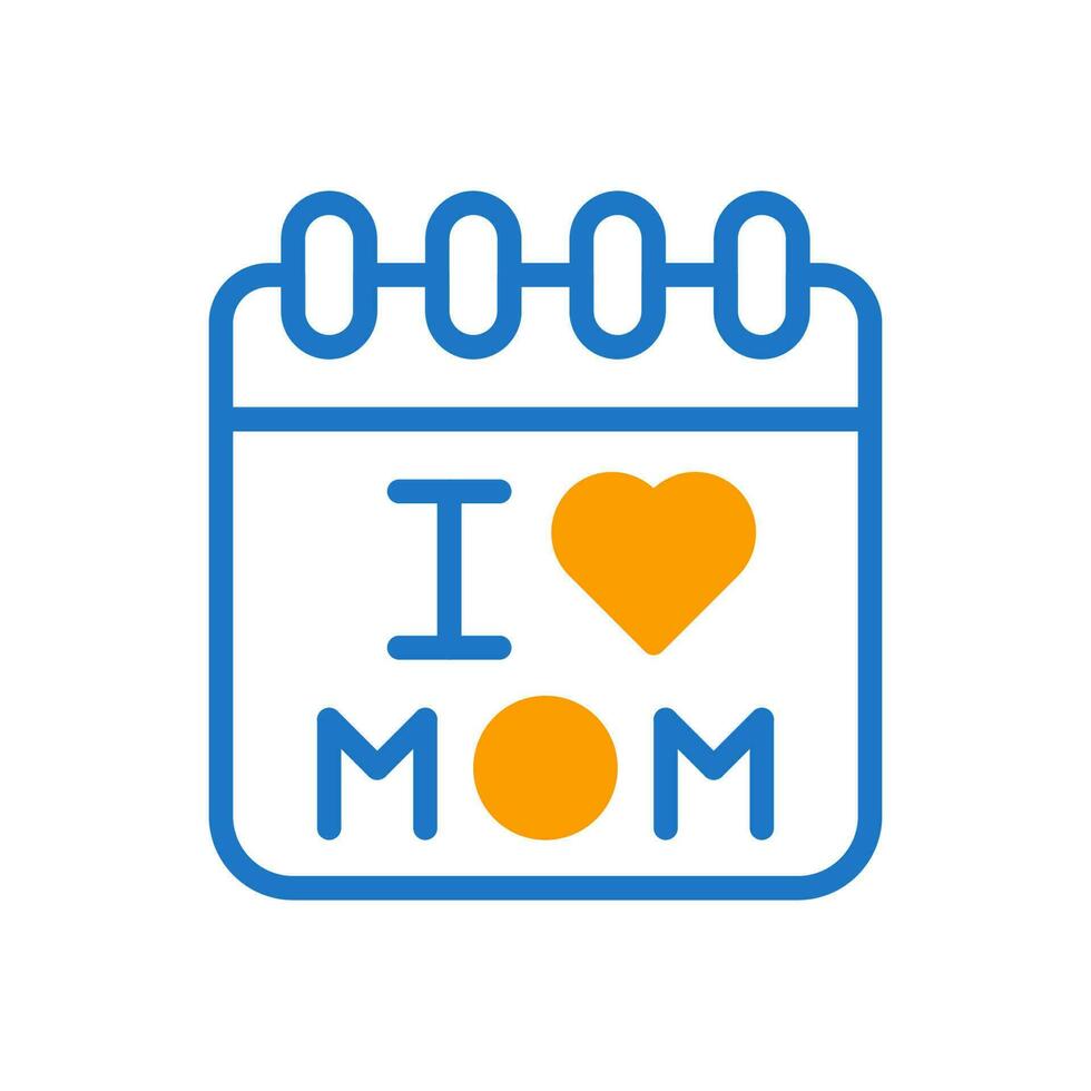 kalender mam icoon duotoon blauw orang kleur moeder dag symbool illustratie. vector