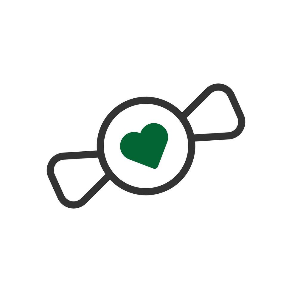 snoep liefde icoon duotoon groen zwart stijl Valentijn illustratie symbool perfect. vector