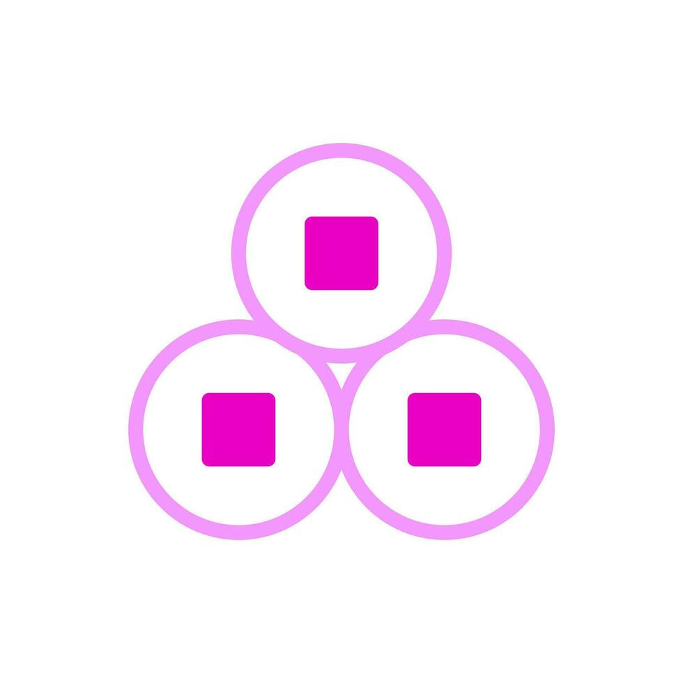 munt icoon duotune roze kleur Chinese nieuw jaar symbool perfect. vector