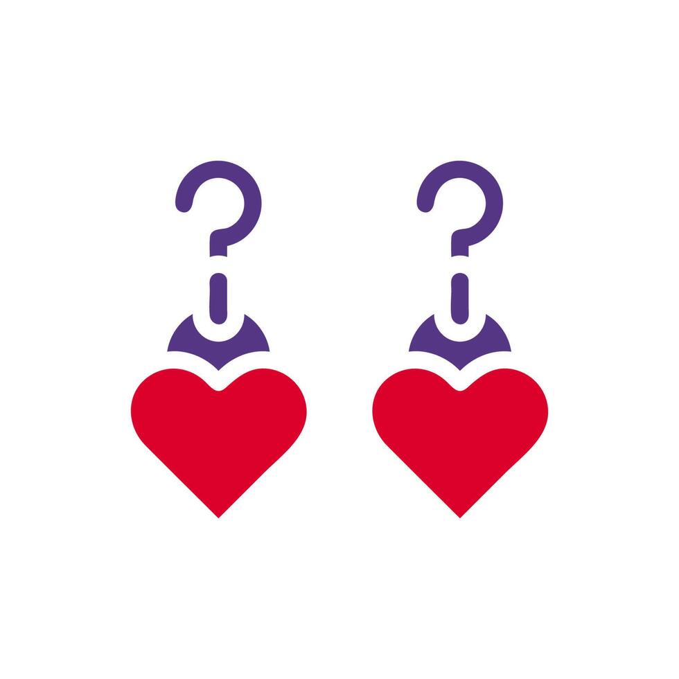 oorbel liefde icoon solide rood Purper kleur moeder dag symbool illustratie. vector