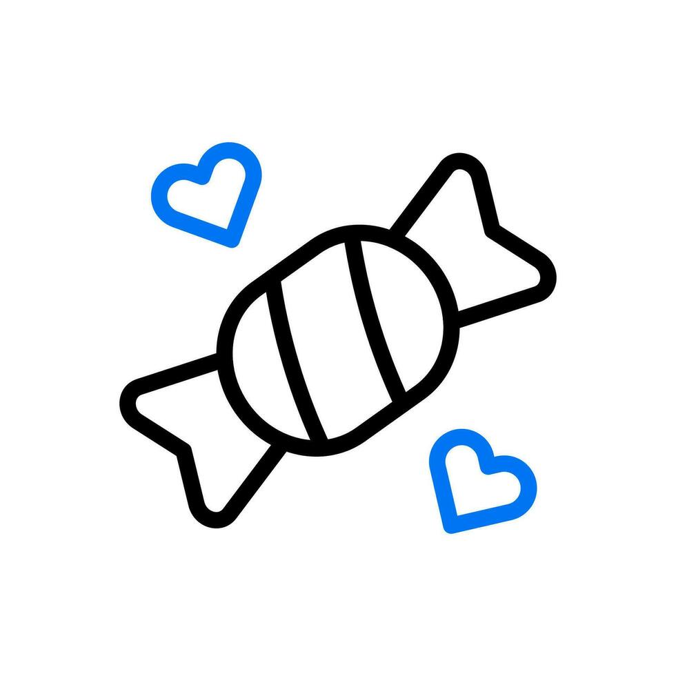 snoep liefde icoon duokleur blauw zwart stijl Valentijn illustratie symbool perfect. vector